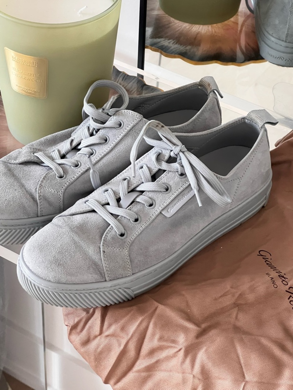Gianvito Rossi Light Gray Suede Sneakers